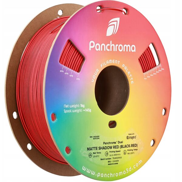 Filament Polymaker Panchroma PLA Dual Shadow Red 1,75mm 1kg - Black-Red}