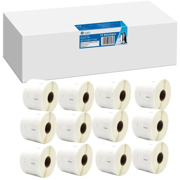 12x G&G Ετικέτες 32mm x 57mm μαύρο συμβατό με Dymo 11354/ s0722540