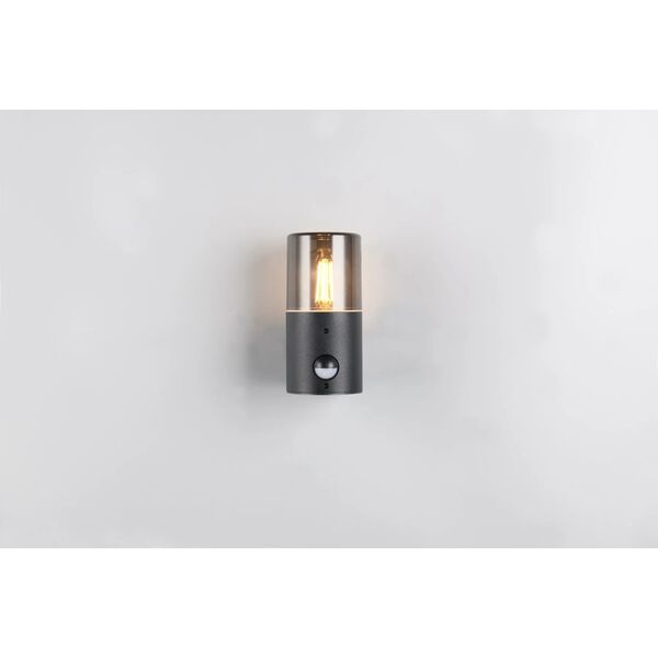 Outdoor wall lamp TRIO HOOSIC, IP44 1xE27 with motion sensor, black 17.5x8.5x11.8cm
