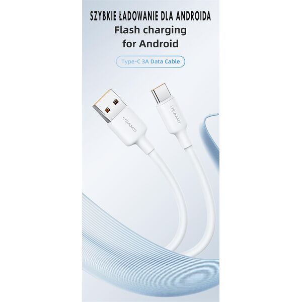 Kabel USAMS US-SJ603 U84 3A USB-C do USB-A 3m biały