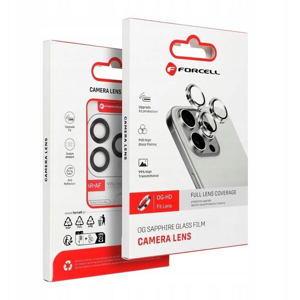 Szkło hartowane Forcell Premium do aparatu - do iPhone 12 / 12 Mini Srebrny