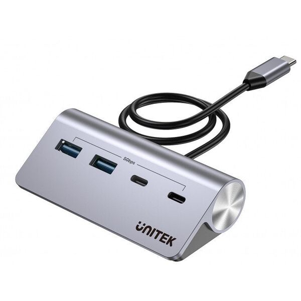 Unitek Hub alumininiowy USB-A/USB-C z 4 portami 5Gbps