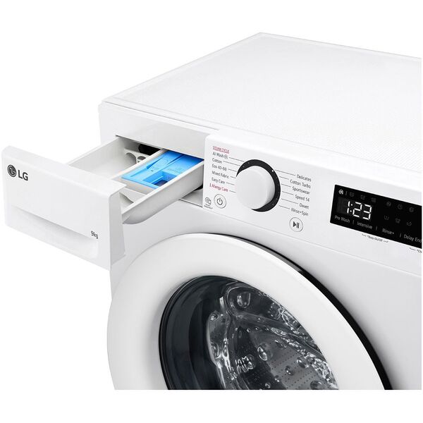 LG F2WR509SWW Washing machine, A, Front loading, Washing capacity 9 kg, Depth 47.5 cm, 1160 RPM, White