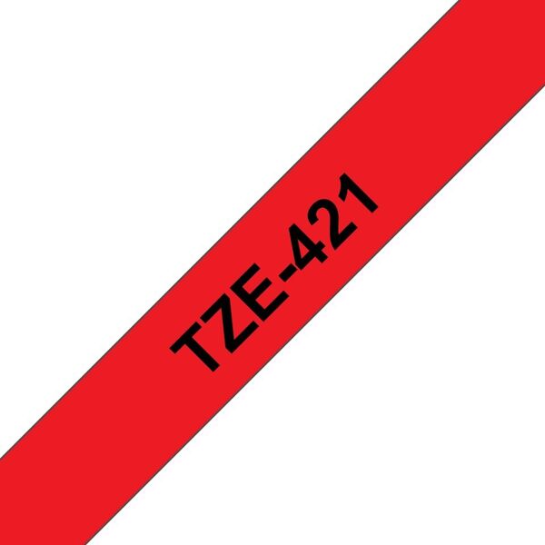 Brother Brother | TZe-421 Laminated Tape | Juodas on Raudona | TZe | 8 m | 9 cm