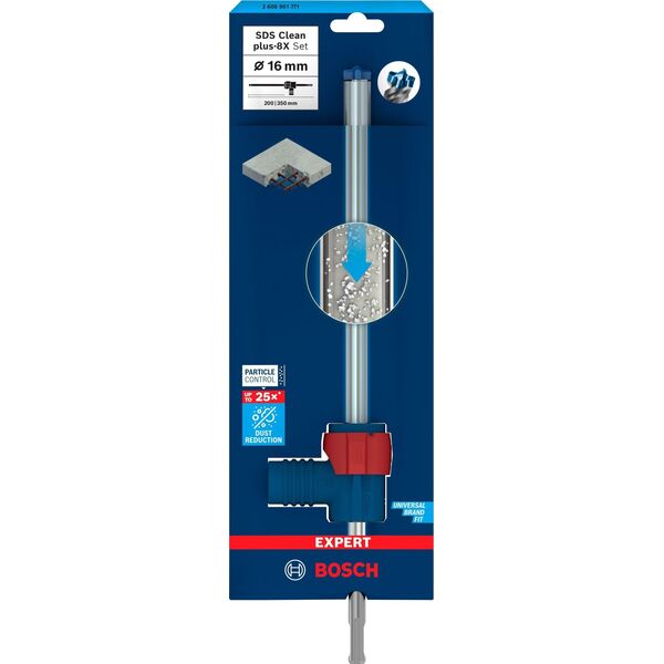 Wiertło Bosch Bosch Expert hammer drill SDS Clean plus-8X set, 16mm (working length 200mm, suction drill incl. suction connection)