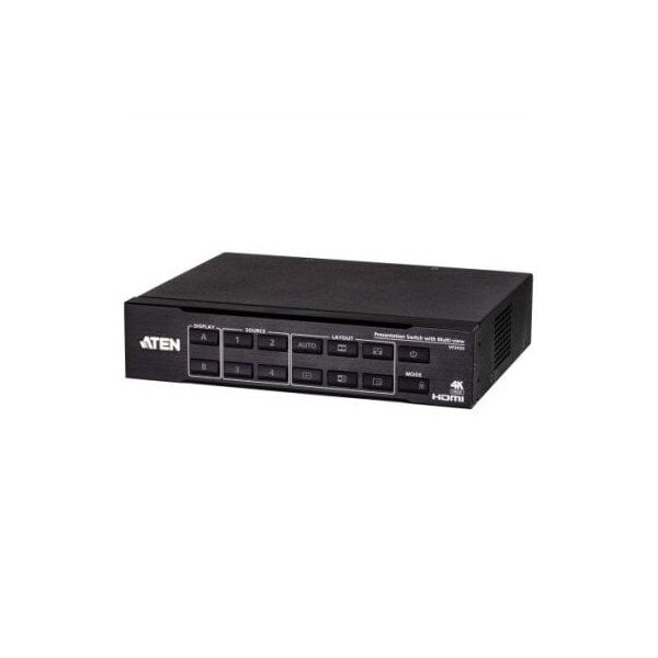 Przełącznik ATEN VP2420 4 x 2 True 4K Presentation Matrix Switch mit Multi View