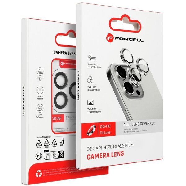 Szkło hartowane Forcell Premium do aparatu - do iPhone 15 / 15 Plus Niebieski