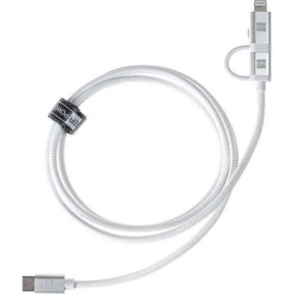 Καλώδιο ER Power Dual - καλώδιο USB-C/USB-C και Lightning MFI 1m λευκό - Εγγύηση ασφάλειας. Απλές δόσεις. Δωρεάν αποστολή από 170 zł.