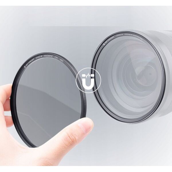 Zestaw 3w1 Filtr Polaryzacyjny Cpl Pierścień Magnetyczny Dekielek K&f 55 Mm / Sku.1702