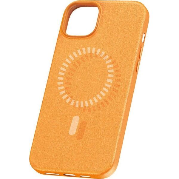 Baseus Magnetyczne Etui na telefon iPhone 15 Plus Baseus Fauxther Series (Pomarańczowe)