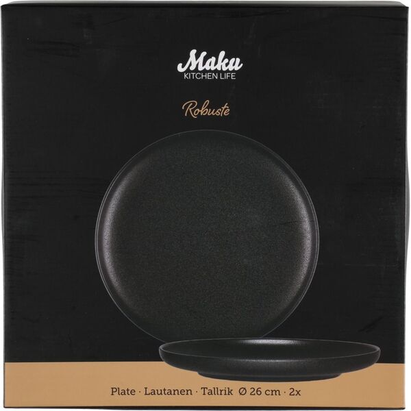 Dinner plate MAKU ROBUSTE, black, o 26 cm, 2 pcs.