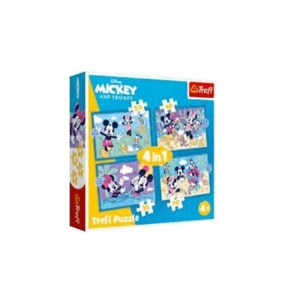 Puzzle 4w1 Zabawne zdarzenia Myszki Miki TREFL