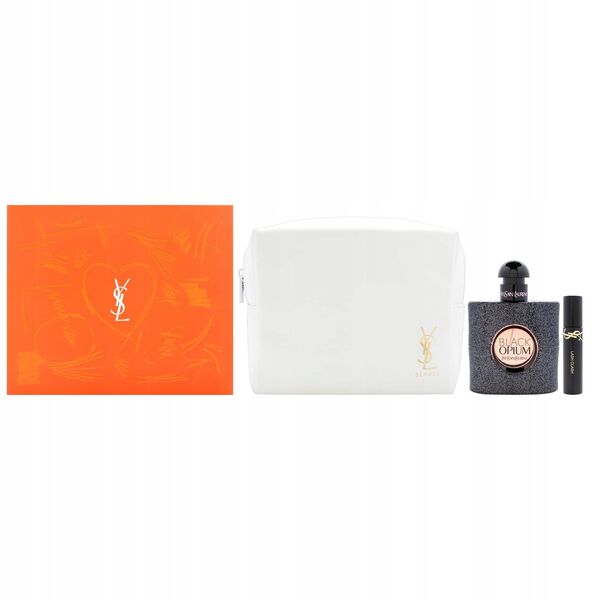 Set Yves Saint Laurent: Black Opium, Eau De Parfum, For Women, 50 ml + Yves Saint Laurent, Mascara, Black, 2 ml + Yves Saint Laurent, GWP Textile Pouch, White For Women