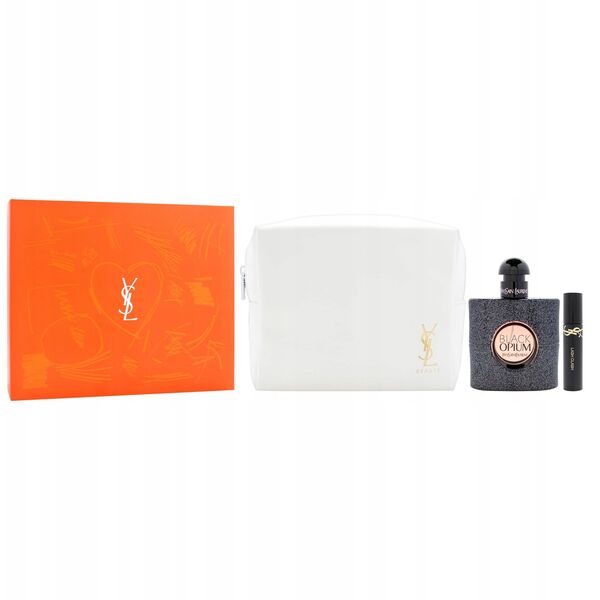 Set Yves Saint Laurent: Black Opium, Eau De Parfum, For Women, 50 ml + Yves Saint Laurent, Mascara, Black, 2 ml + Yves Saint Laurent, GWP Textile Pouch, White For Women