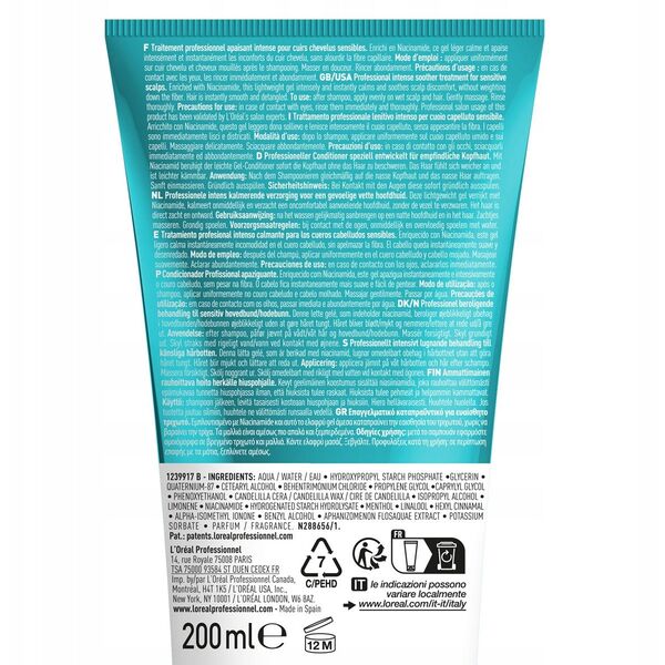 L'Oreal Professionnel, Serie Expert Scalp Advanced, Hair Leave-In Cream Treatment, Anti-Discomfort, 200 ml For Women