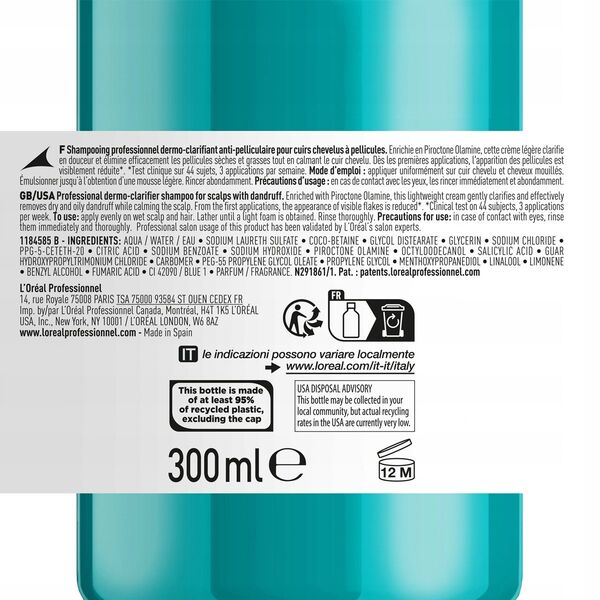 L'Oreal Professionnel, Serie Expert Scalp Advanced, Hair Shampoo, Anti-Dandruff, 300 ml For Women