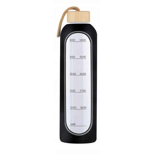 Butelka szklana KiCA Hydro Glass 1000 ml - czarna