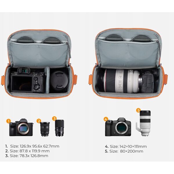 Kabura Torba Fotograficzna Foto Sling Na Aparat Dslr Dron Kamerę Gimbal K&f / Kf13.179v6 / Pomarańczowy