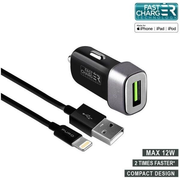 Ładowarka Puro Mini 1x USB-A 2.4 A  (FCMCHUSBAPLT24CBLK)