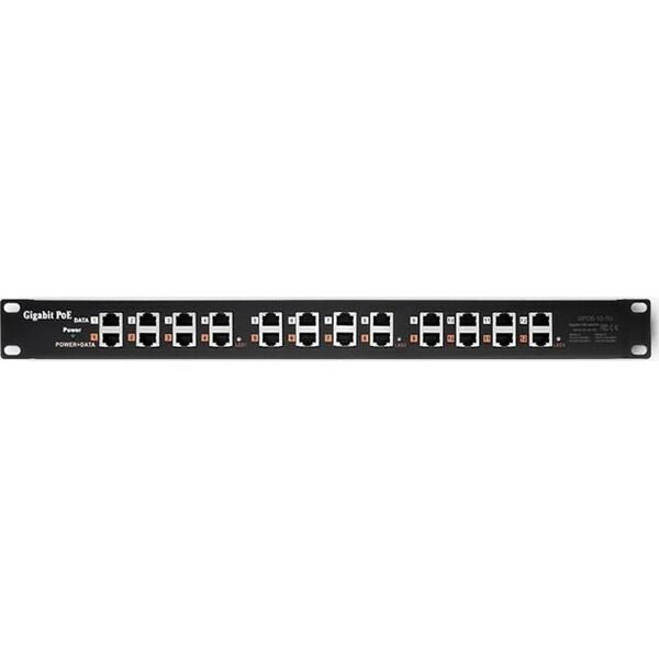 Qoltec Patch panel RACK 12 portów PoE Czarny (54478)