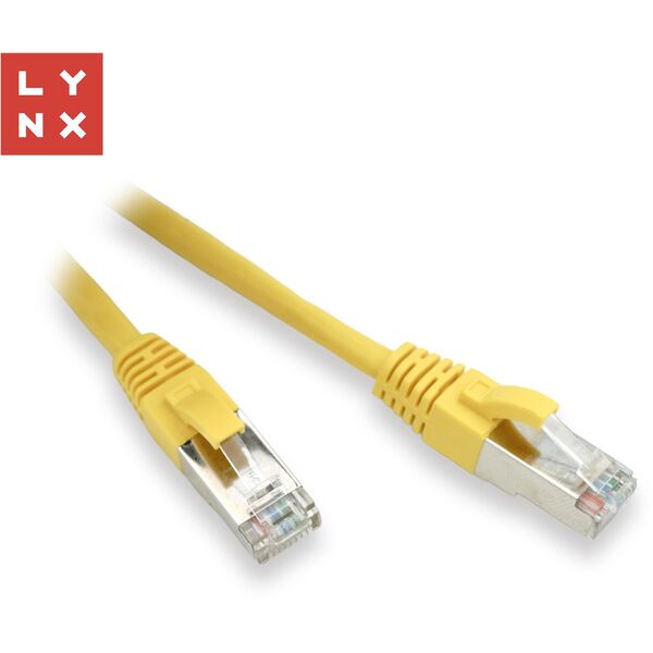LYNX FTP patch kabel Cat5e PVC, CCA, 0,1m, žlutý (balení obsahuje 10ks)