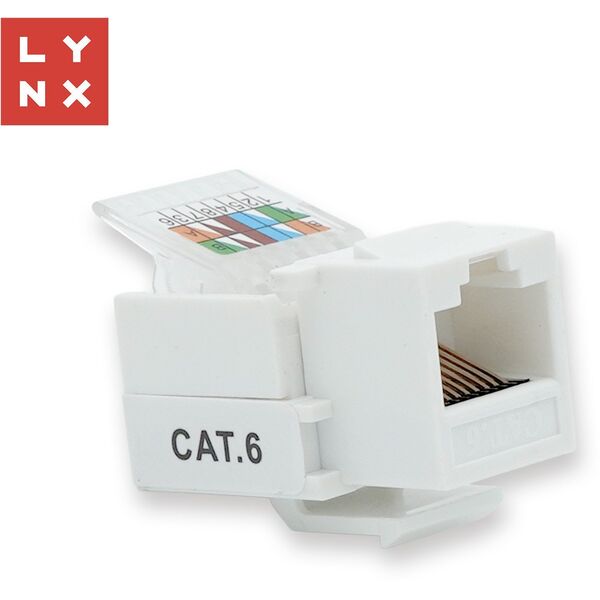 LYNX keystone UTP Cat6, samozařezávací, 90stp., bílý