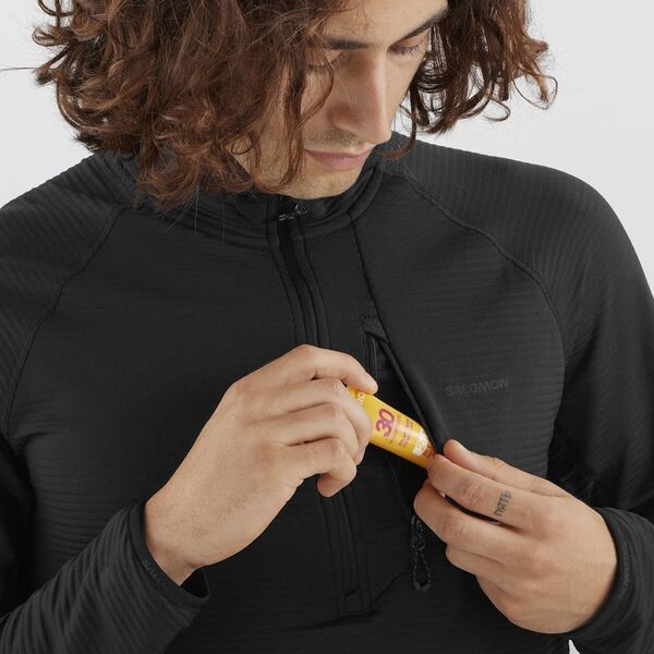 Bluza z zamkiem Salomon Essential Lightwarm HZ - deep black