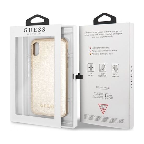 Guess Guess GUHCI65IGLGO iPhone Xs Max gold /złoty hard case Iridescent