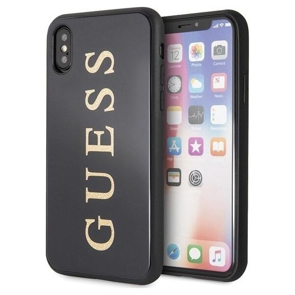 Guess Guess GUHCPXTGGGBK iPhone X/Xs czarny /black hard case Classic Double Layer Glitter uniwersalny
