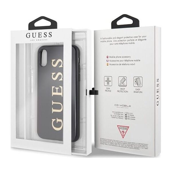 Guess Guess GUHCPXTGGGBK iPhone X/Xs czarny /black hard case Classic Double Layer Glitter uniwersalny