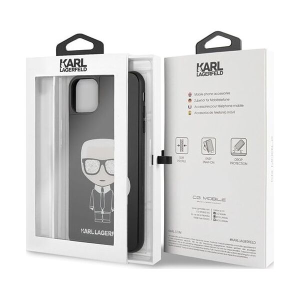Karl Lagerfeld Karl Lagerfeld KLHCN65DLFKBK iPhone 11 Pro Max czarny/black hard case Iconic Karl Glitter
