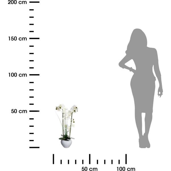 Atmosphera Orchidea w białej doniczce 53 cm