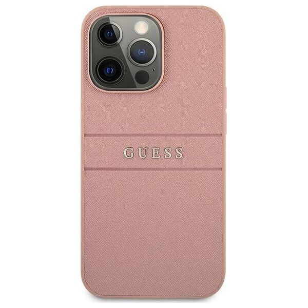 Guess Guess GUHCP13LPSASBPI iPhone 13 Pro / 13 6,1" różowy/pink hardcase Saffiano Stripe