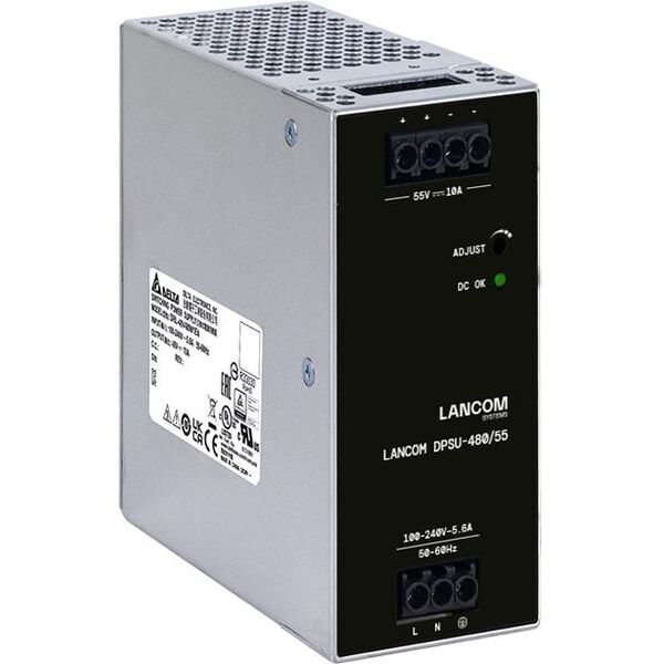 LANCOM DPSU-480/55 μονάδα τροφοδοτικού 480 W TS35 DIN Μαύρο, Ατσάλι