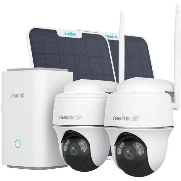Reolink Home Hub Kit valvontajarjestelma, Home Hub + 2 x Argus PT Ultra aurinkopaneelilla