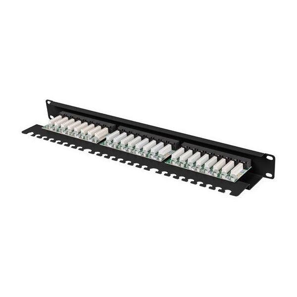 Lanberg Patch Panel 24 port 1U 19" kat.5E UTP czarny z organizerem kablowym