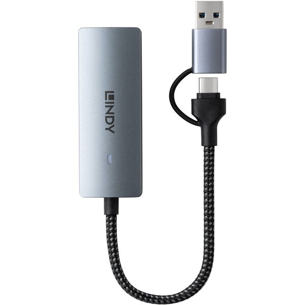 Lindy 43415 huby i koncentratory USB 3.2 Gen 2 (3.1 Gen 2) Type-C 5000 Mbit/s Szary