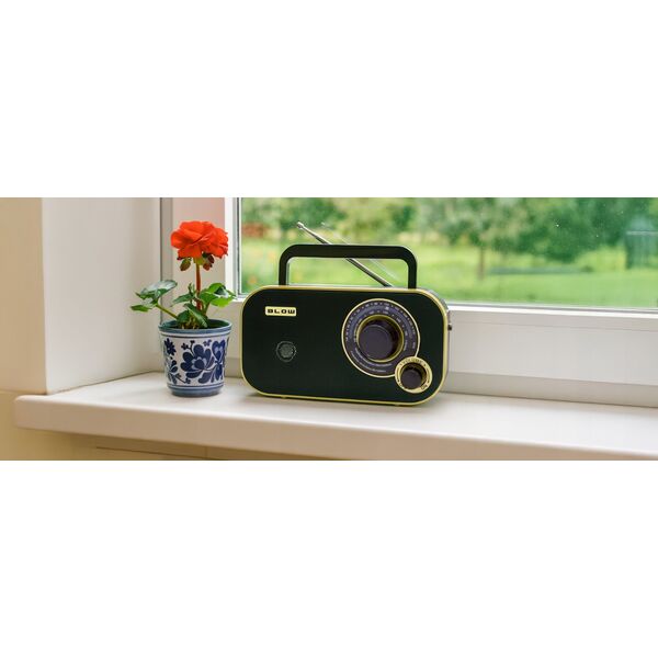 77-542# Radio przenośne analogowe am/fm blow ra12 czarno-złote