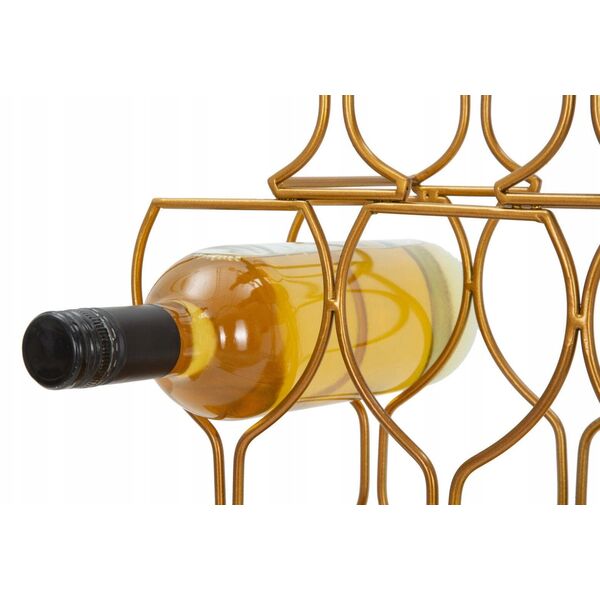 Stojak na wino, 6 butelek, złoty, 31 x 12 x 53 cm