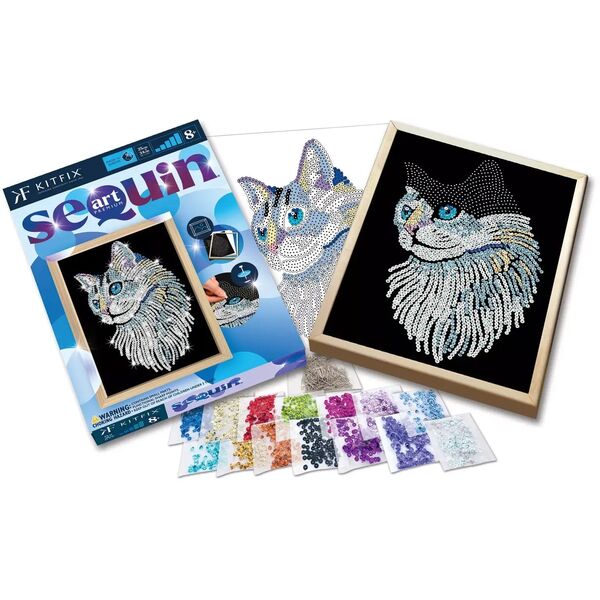 M-CAB KITFIX DIY set Sequin Art Blue Premium White Cat