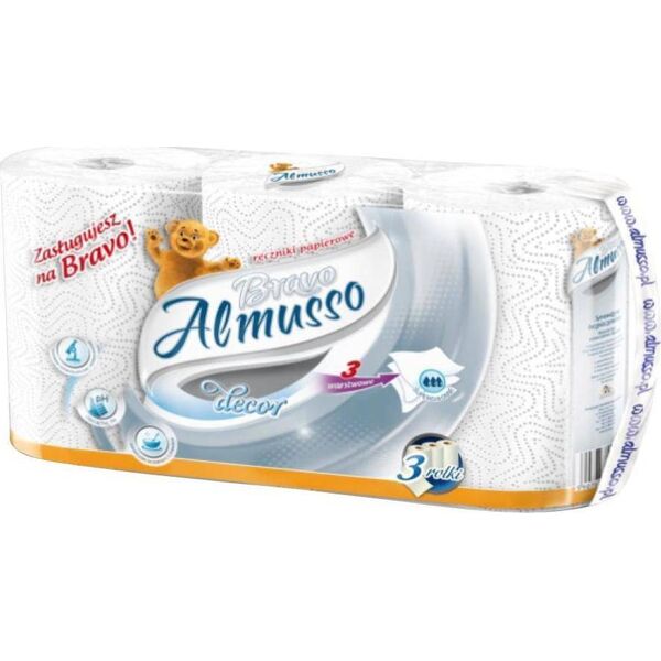 Almusso Ręcznik papierowy Bravo Biały 3 warstwowy 3 szt.