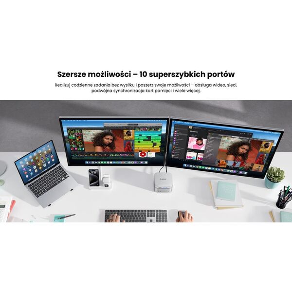 Orico Stacja dokująca do MacMini, USB-C 10 Gbps, z obudową M.2 NVMe, metalowa