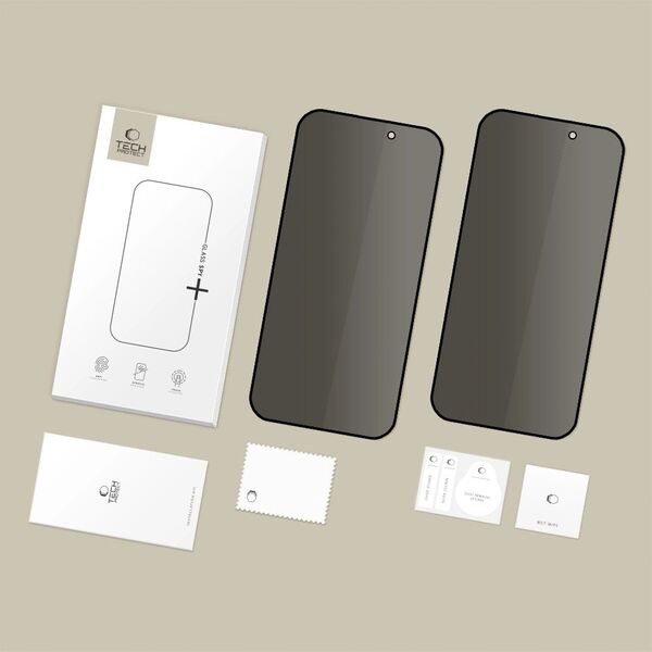 SZKŁO PRYWATYZUJĄCE TECH-PROTECT GLASS SPY+ 2-PACK IPHONE 16 PRO MAX / 17 PRO MAX PRIVACY