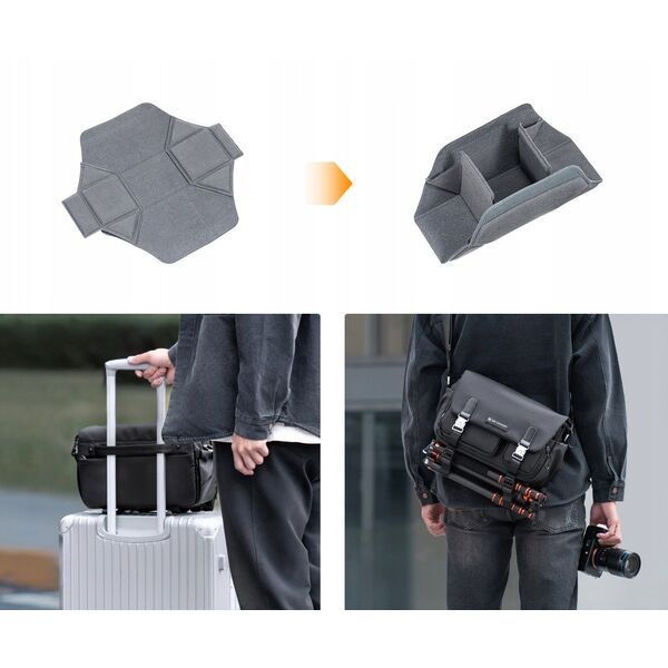 Torba Fotograficzna Kabura 10l Foto Sling Aparat Dslr Dron Kamera Gimbal Kf / Kf13.142 / Czarny