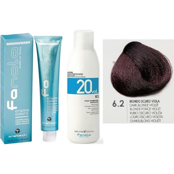 Fanola Fanola, Crema Colore, Permanent Hair Dye, 6.2 Dark Blonde Violet, 100 ml For Women
