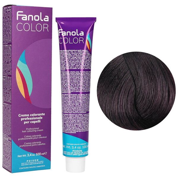 Fanola Fanola, Crema Colore, Permanent Hair Dye, 5.2 Light Chestnut Violet, 100 ml For Women