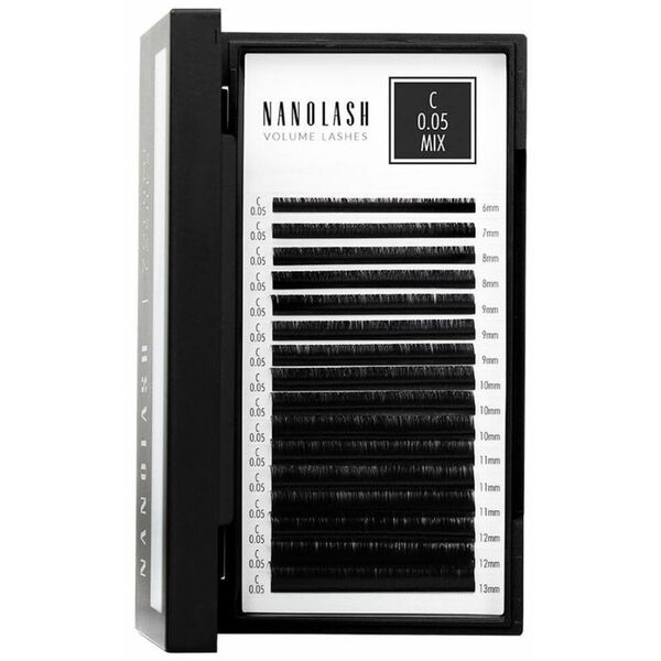 Zestaw sztuczne rzęsy Nanolash VOLUME LASHES Doczepy 6-13 mm