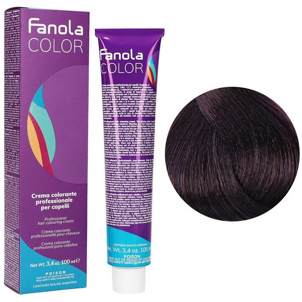 Fanola Color Krem koloryzujący Farba do włosów 100ml Light Chestnut Int. Violet (5.22)