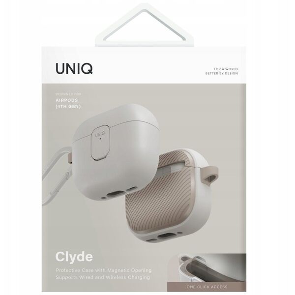 Etui UNIQ Clyde do Apple AirPods 4 Lock Case beżowy