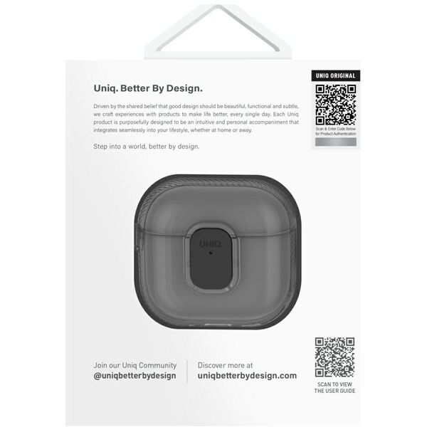 Etui UNIQ Glase Pro do Apple AirPods 4 Lock Case niebieski